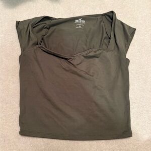 5 for $20 SALE! Hollister Olive Green Square Neck Cropped Tee